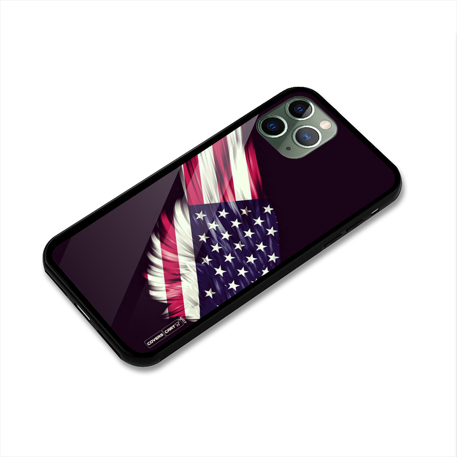 Red And White Stripes Stars Glass Back Case for iPhone 11 Pro
