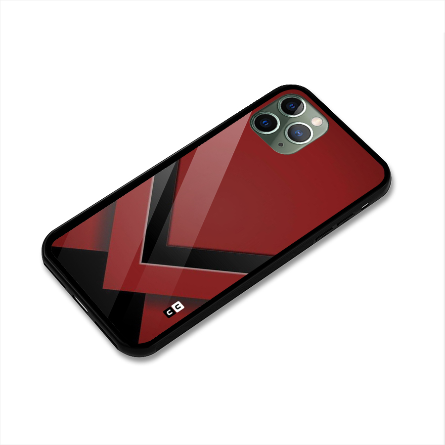Red Black Fold Glass Back Case for iPhone 11 Pro