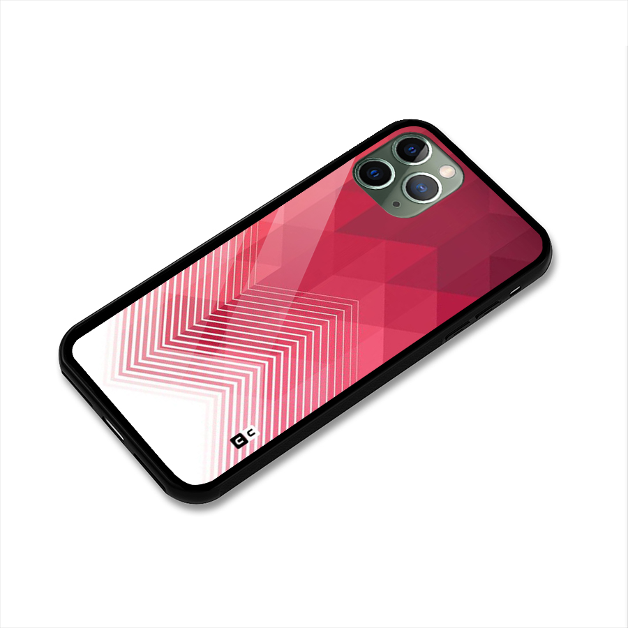 Red Chevron Abstract Glass Back Case for iPhone 11 Pro