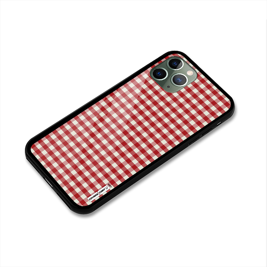 Red White Check Glass Back Case for iPhone 11 Pro