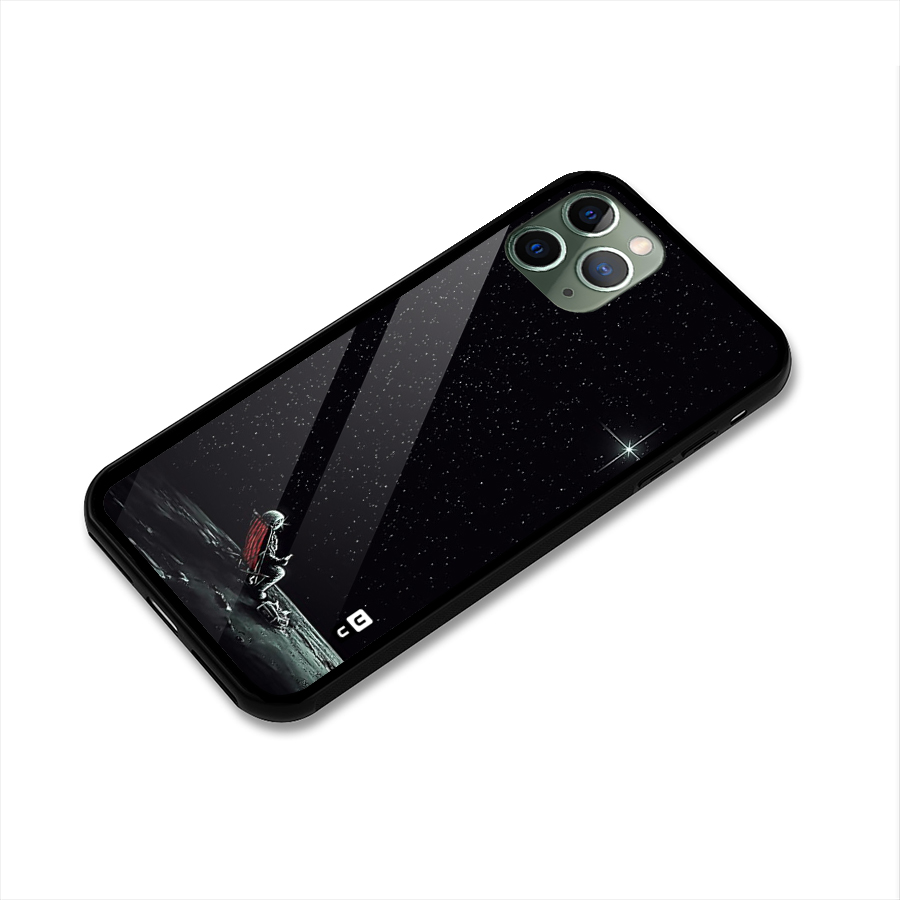 Resting Spaceman Face Glass Back Case for iPhone 11 Pro