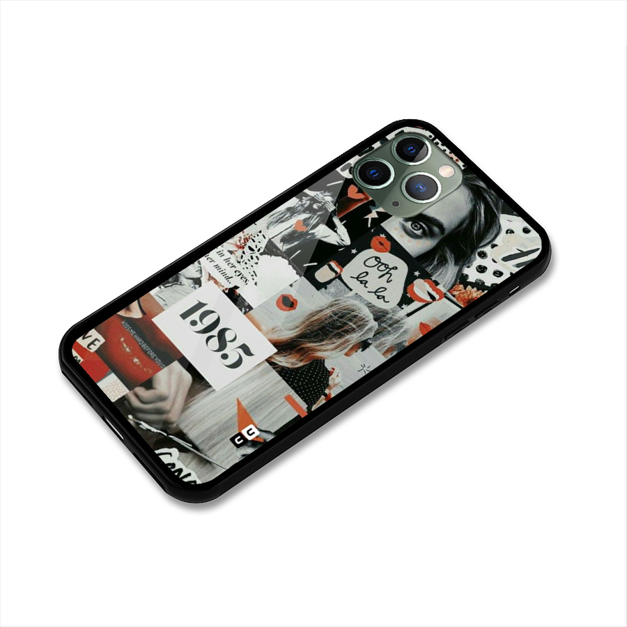 Retro Pattern Glass Back Case for iPhone 11 Pro