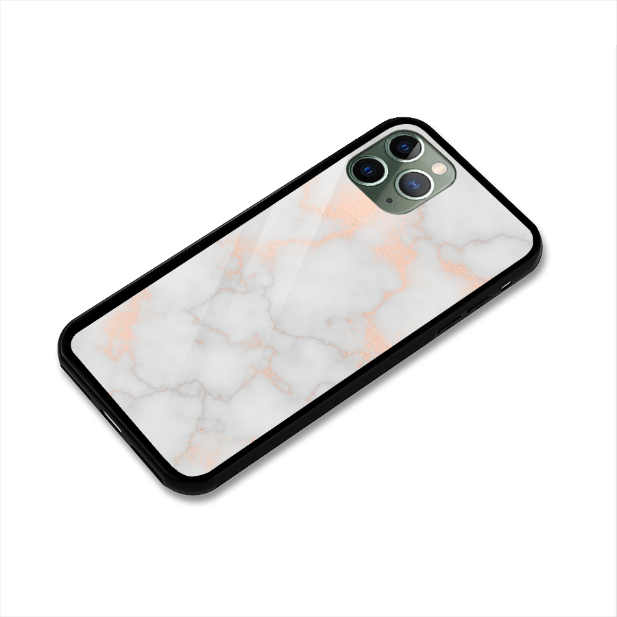 RoseGold Marble Glass Back Case for iPhone 11 Pro