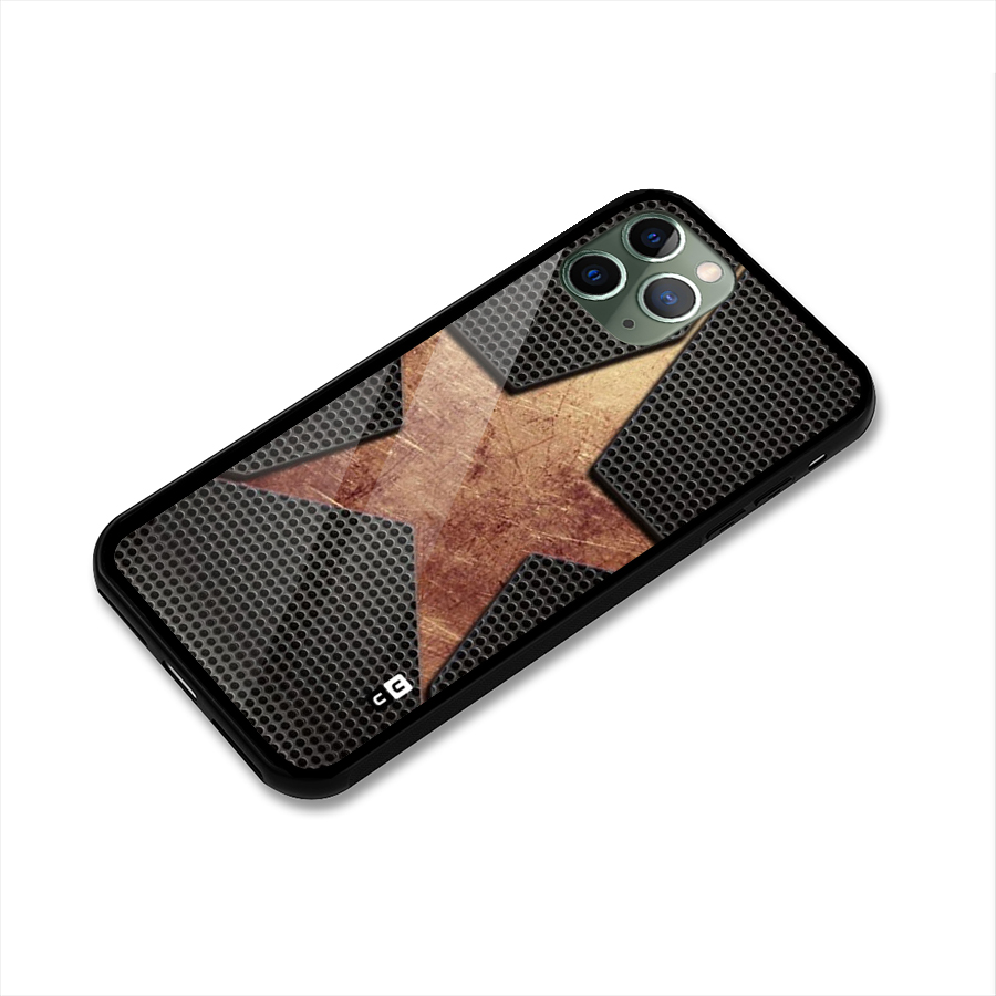 Rugged Gold Star Glass Back Case for iPhone 11 Pro