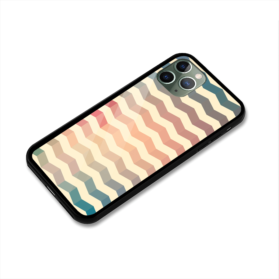 Seamless ZigZag Design Glass Back Case for iPhone 11 Pro