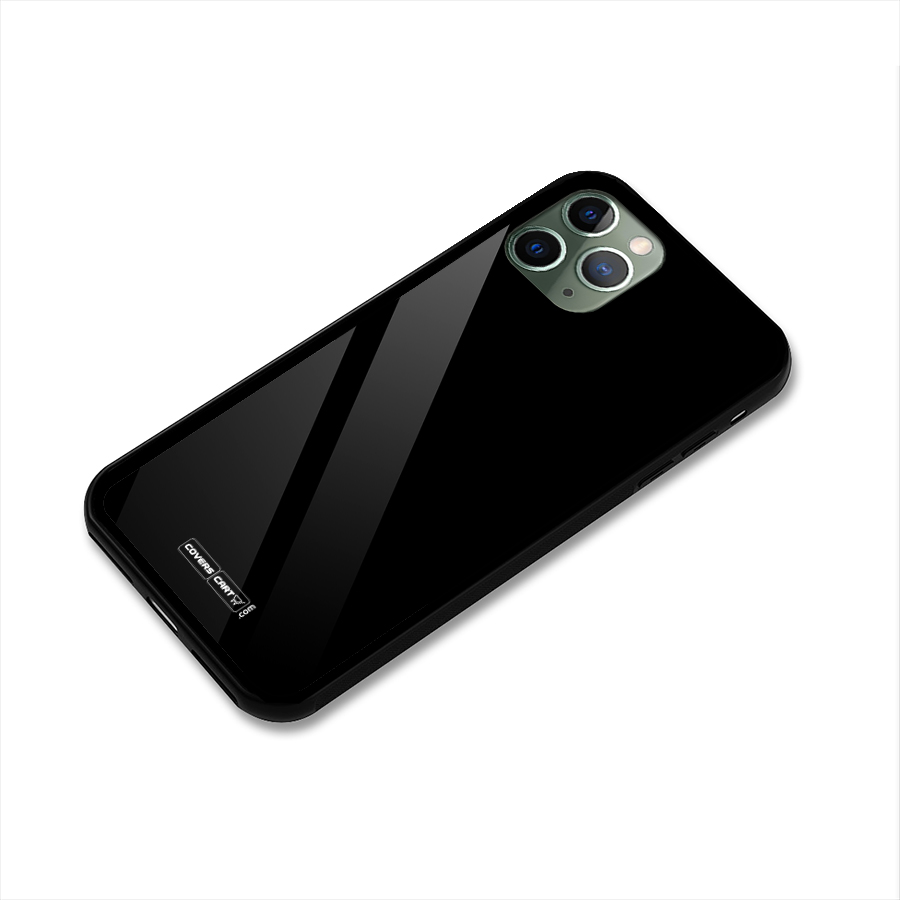 Simple Black Glass Back Case for iPhone 11 Pro