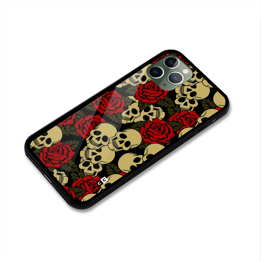Skulled Roses Glass Back Case for iPhone 11 Pro