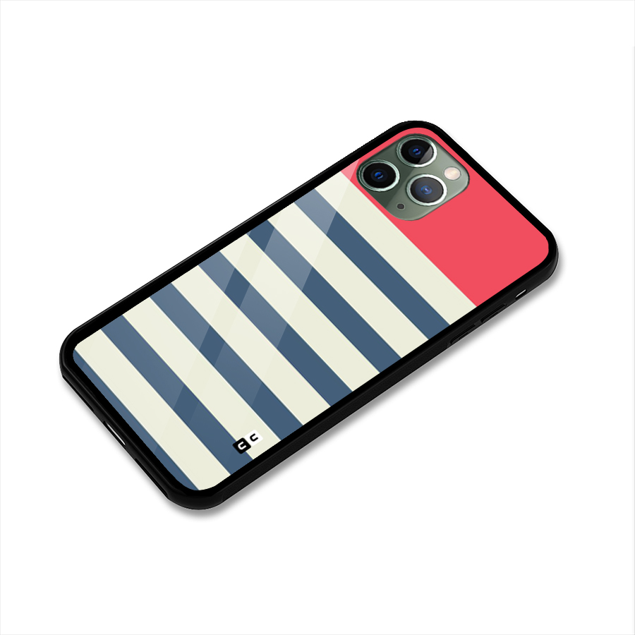 Solid Orange And Stripes Glass Back Case for iPhone 11 Pro