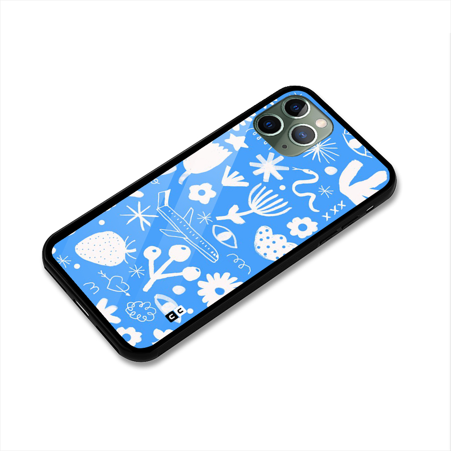 Space Blue Pattern Glass Back Case for iPhone 11 Pro
