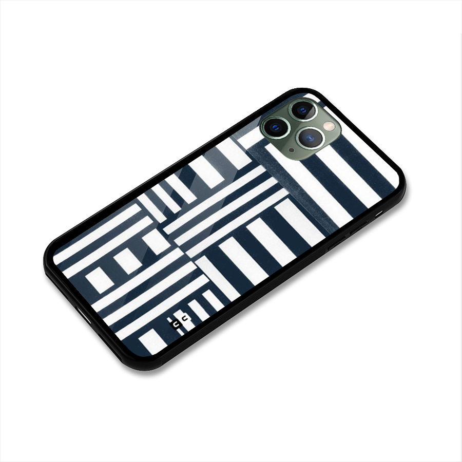 Square  Stripes Glass Back Case for iPhone 11 Pro