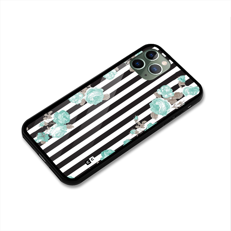 Stripes Bloom Glass Back Case for iPhone 11 Pro