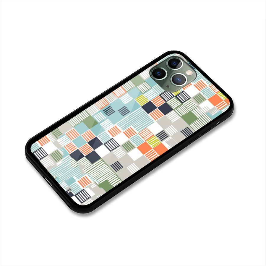 Tiny Boxes Stripes Glass Back Case for iPhone 11 Pro