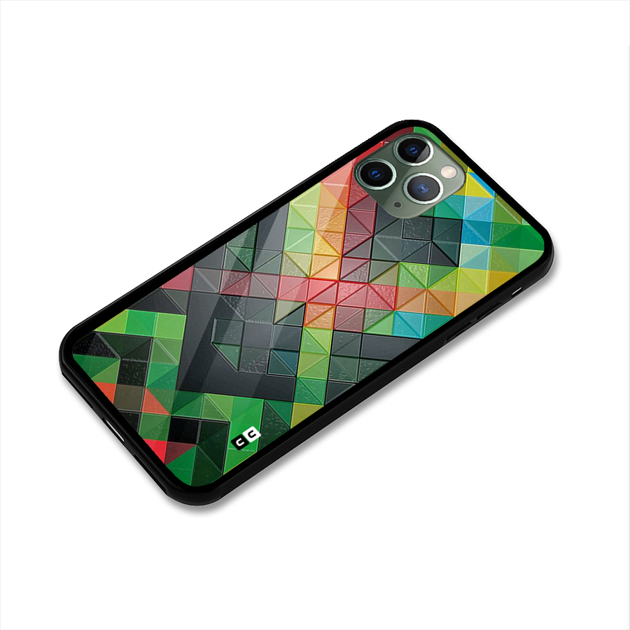 Too Much Colors Pattern Glass Back Case for iPhone 11 Pro