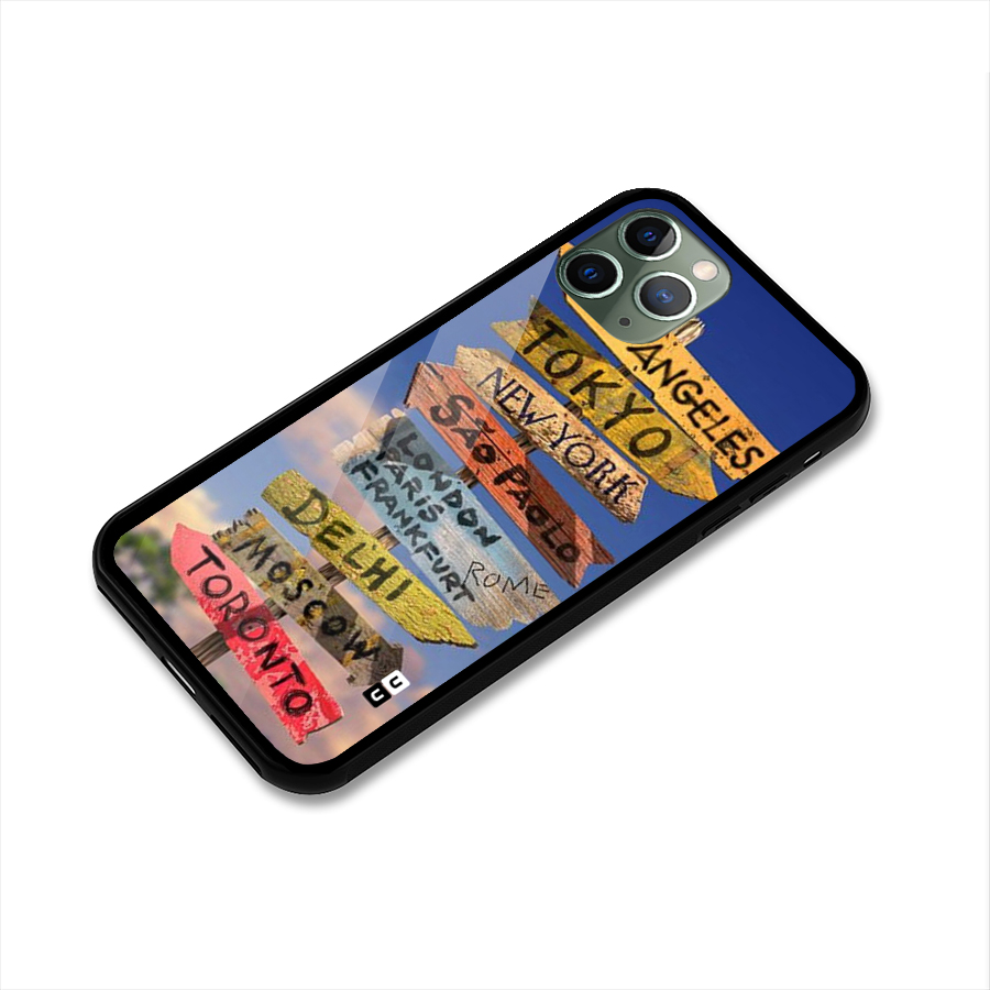 Travel Signs Glass Back Case for iPhone 11 Pro
