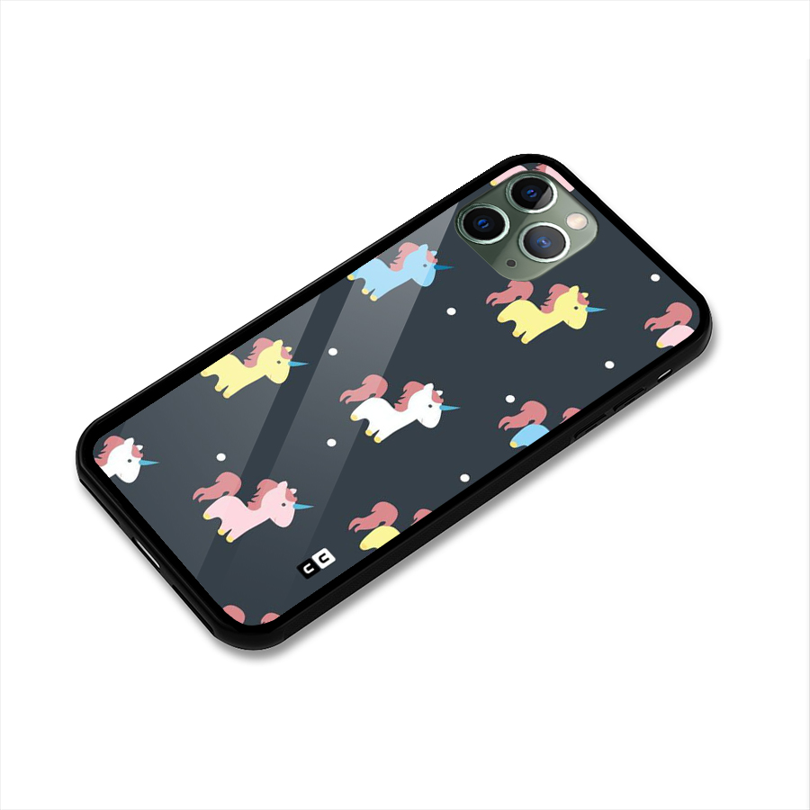 Unicorn Pattern Glass Back Case for iPhone 11 Pro