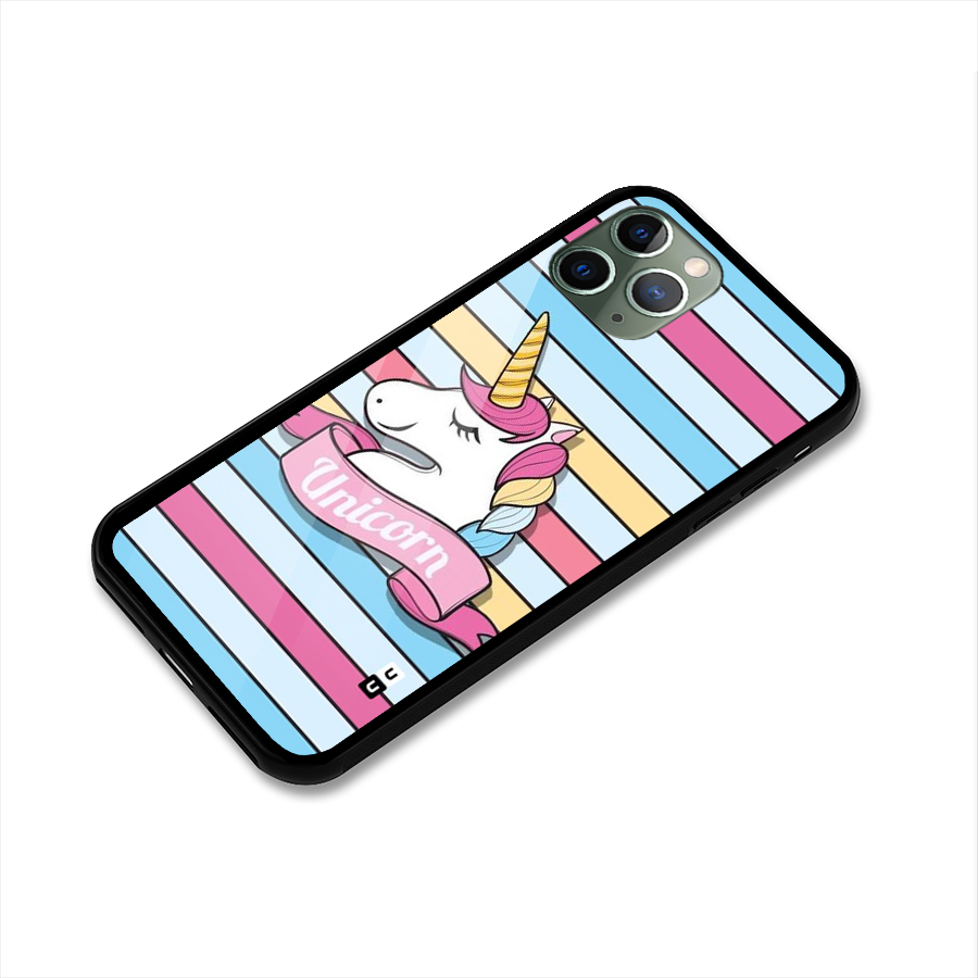 Unicorn Stripes Glass Back Case for iPhone 11 Pro