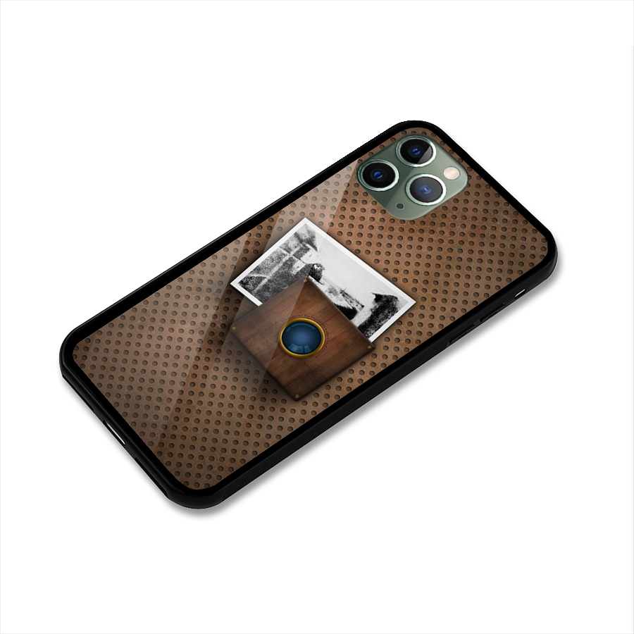 Vintage Wood Camera Glass Back Case for iPhone 11 Pro