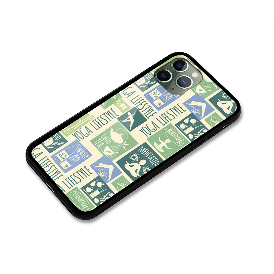 Vintage Yoga Lifestyle Glass Back Case for iPhone 11 Pro