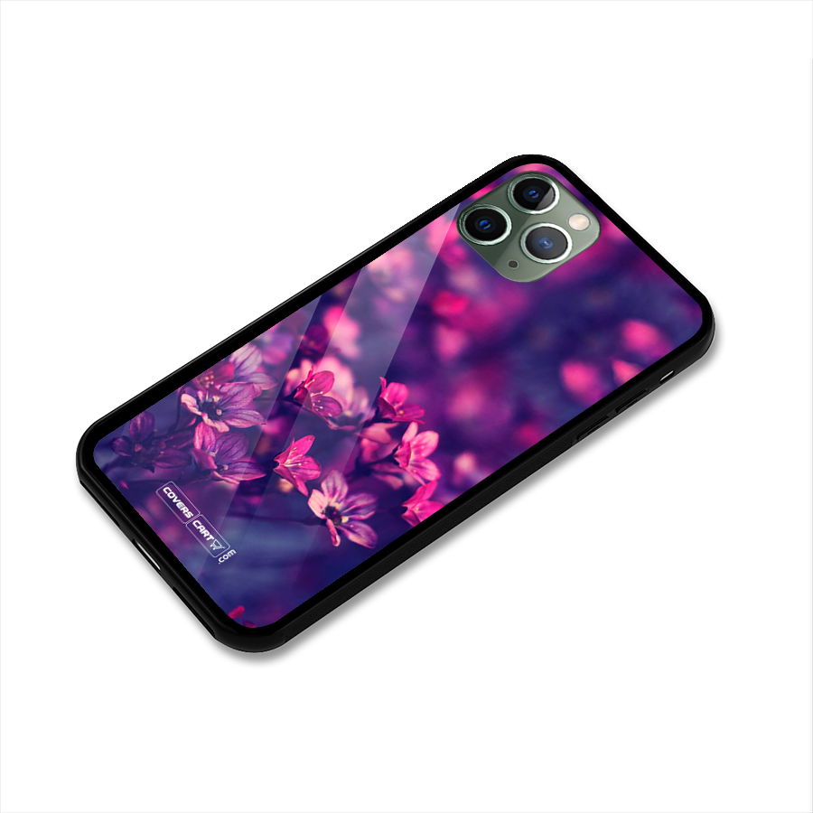 Violet Floral Glass Back Case for iPhone 11 Pro