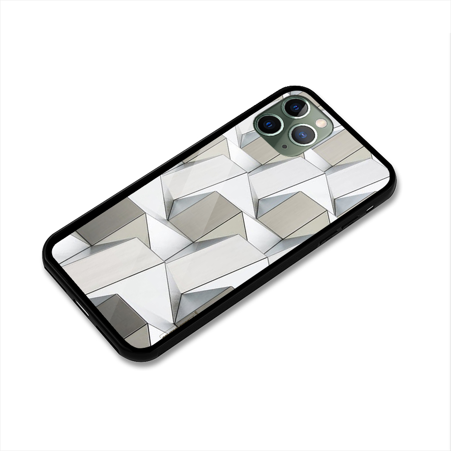 White Abstract Art Glass Back Case for iPhone 11 Pro