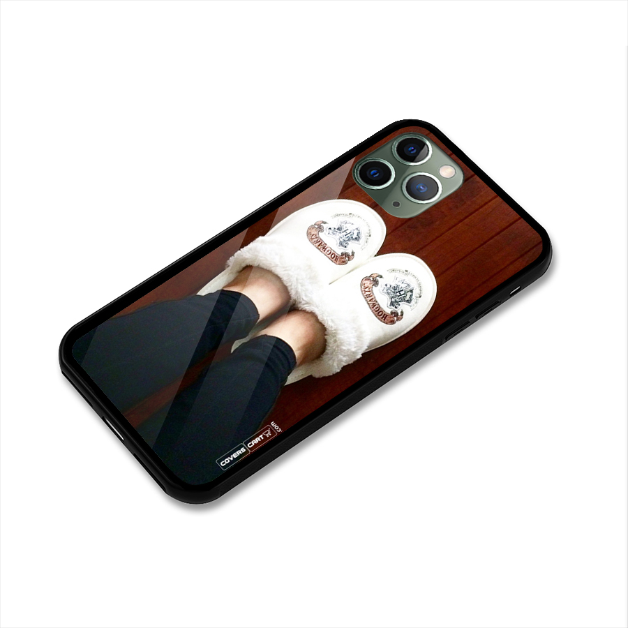 White Feets Glass Back Case for iPhone 11 Pro