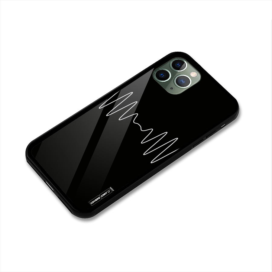 White Minimal Thread Glass Back Case for iPhone 11 Pro