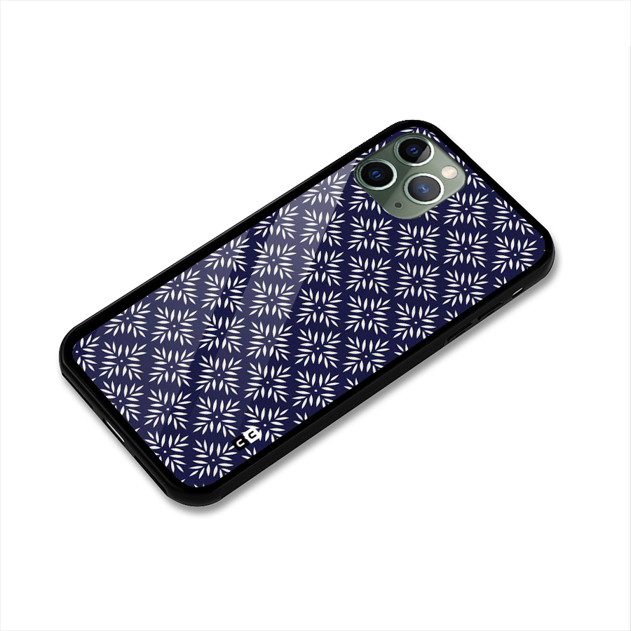 White Petals Pattern Glass Back Case for iPhone 11 Pro
