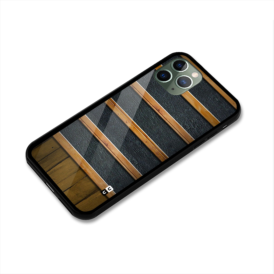 Wood Design Glass Back Case for iPhone 11 Pro