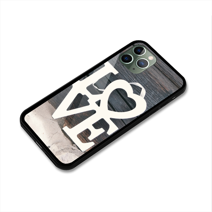 Wood Love Lock Glass Back Case for iPhone 11 Pro