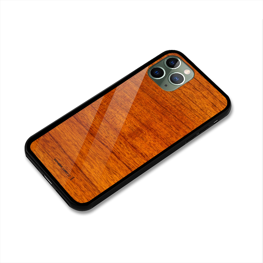 Wood Texture Design Glass Back Case for iPhone 11 Pro