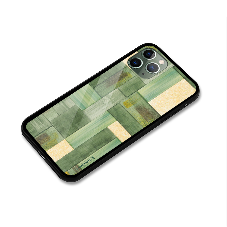 Wooden Green Texture Glass Back Case for iPhone 11 Pro