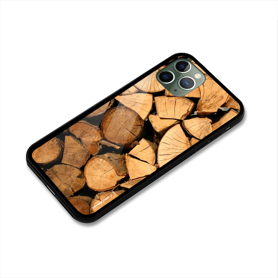 Wooden Logs Glass Back Case for iPhone 11 Pro