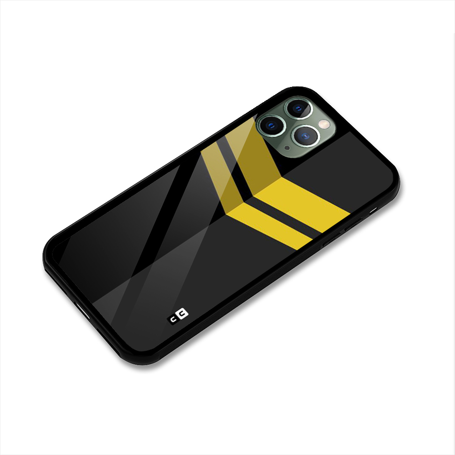 Yellow Lines Glass Back Case for iPhone 11 Pro