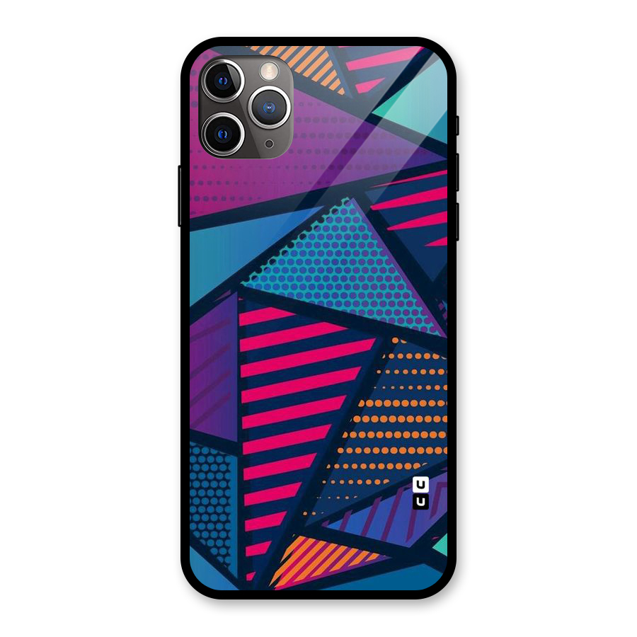Abstract Lines Polka Glass Back Case for iPhone 11 Pro Max