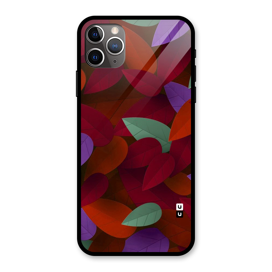 Aesthetic Colorful Leaves Glass Back Case for iPhone 11 Pro Max