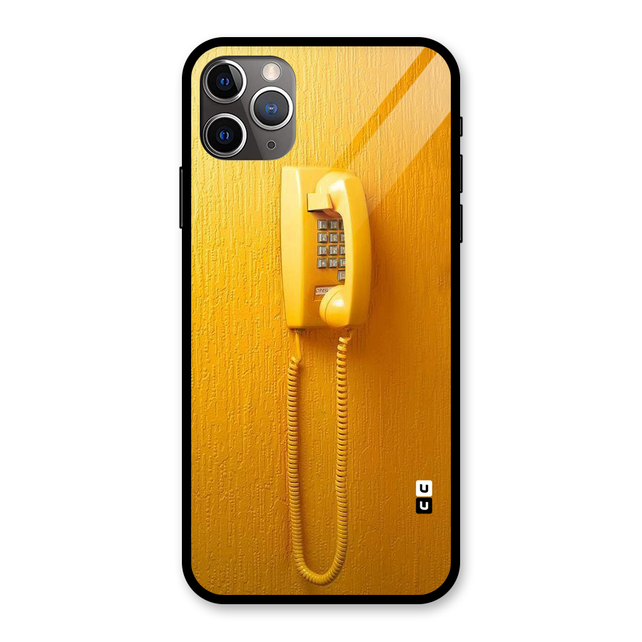 Aesthetic Yellow Telephone Glass Back Case for iPhone 11 Pro Max