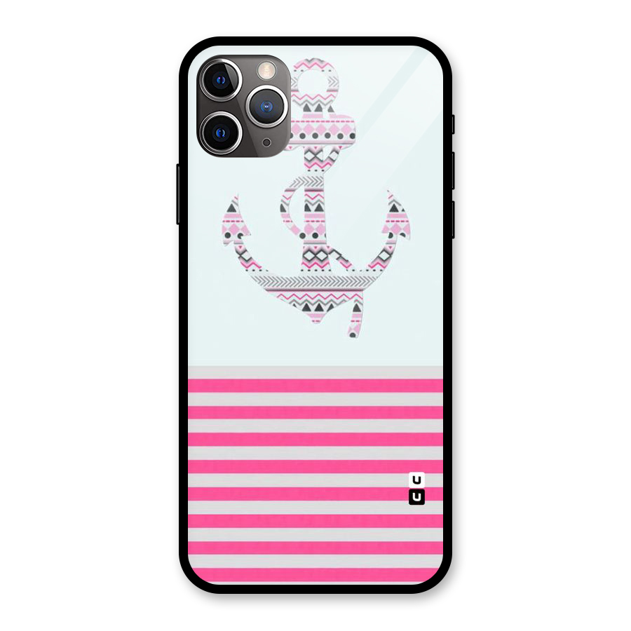Anchor Design Stripes Glass Back Case for iPhone 11 Pro Max