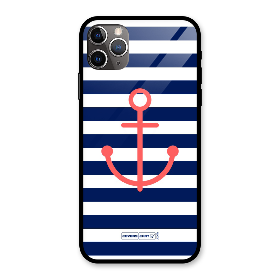 Anchor Stripes Glass Back Case for iPhone 11 Pro Max