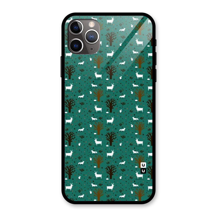 Animal Grass Pattern Glass Back Case for iPhone 11 Pro Max