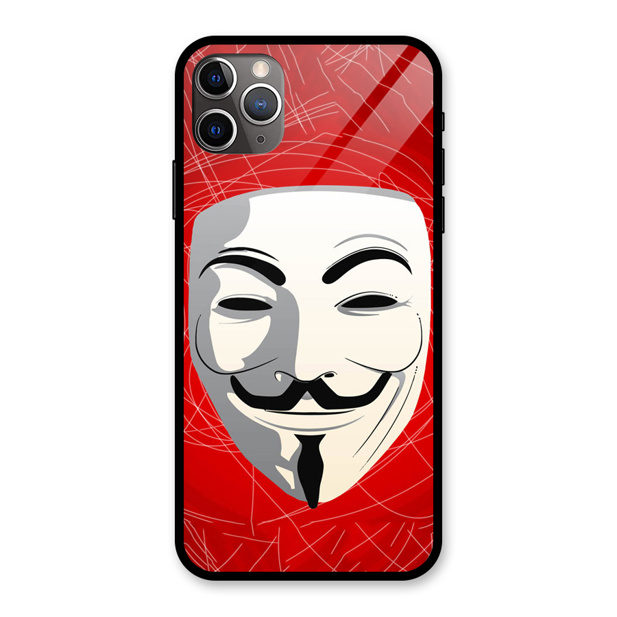 Anonymous Mask Abstract Glass Back Case for iPhone 11 Pro Max