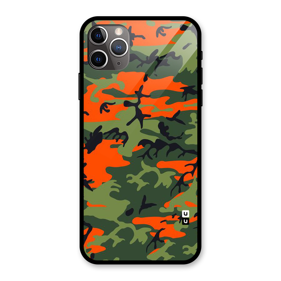 Army Pattern Glass Back Case for iPhone 11 Pro Max