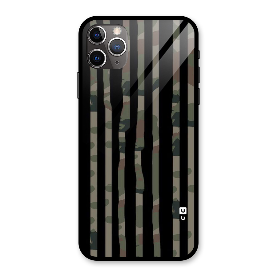 Army Stripes Glass Back Case for iPhone 11 Pro Max