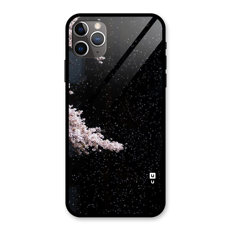Beautiful Night Sky Flowers Glass Back Case for iPhone 11 Pro Max
