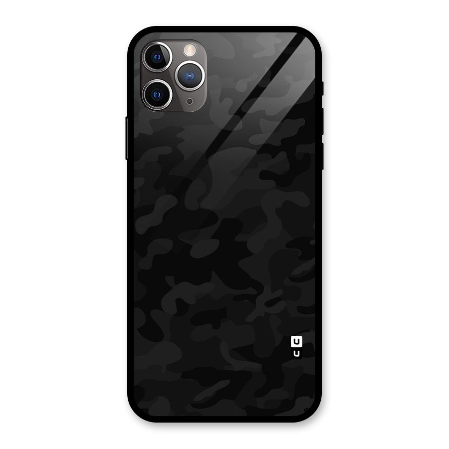 Black Camouflage Glass Back Case for iPhone 11 Pro Max