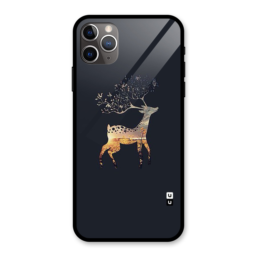 Black Deer Glass Back Case for iPhone 11 Pro Max