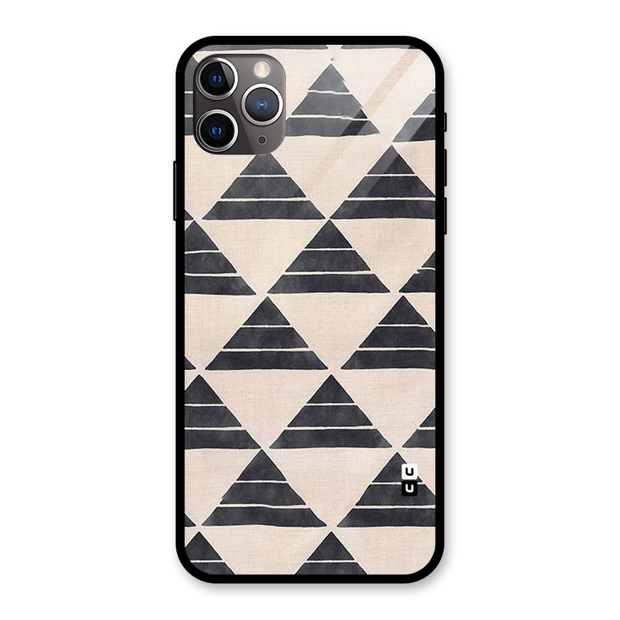 Black Slant Triangles Glass Back Case for iPhone 11 Pro Max