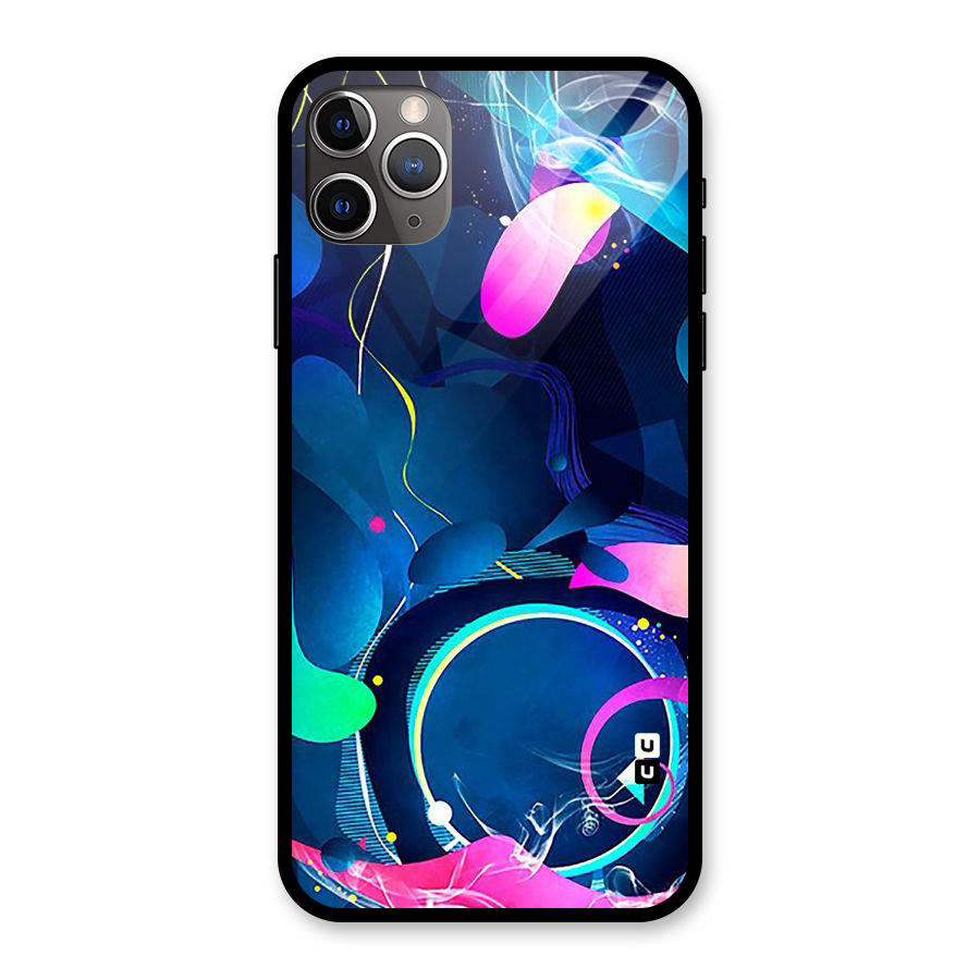 Blue Circle Flow Glass Back Case for iPhone 11 Pro Max