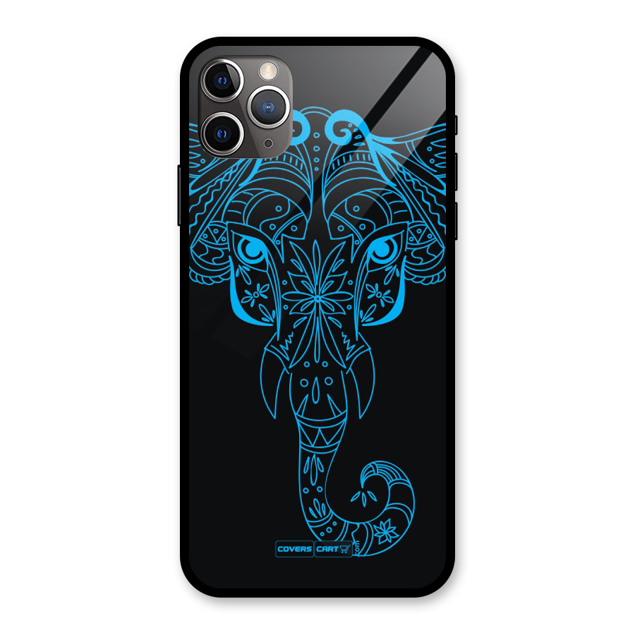 Blue Elephant Ethnic Glass Back Case for iPhone 11 Pro Max