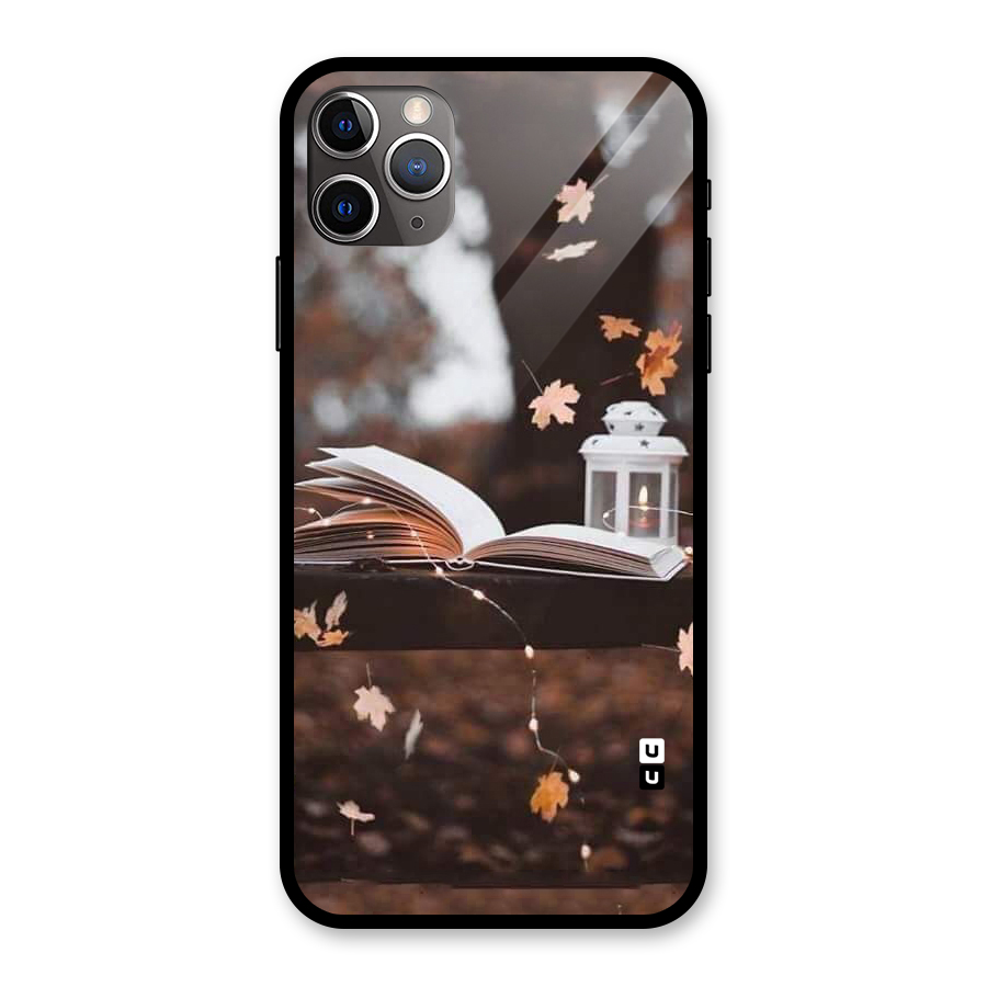 Book and Fall Leaves Glass Back Case for iPhone 11 Pro Max