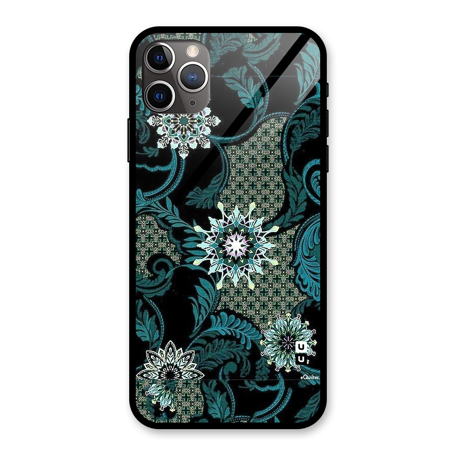 Bottle Green Floral Glass Back Case for iPhone 11 Pro Max